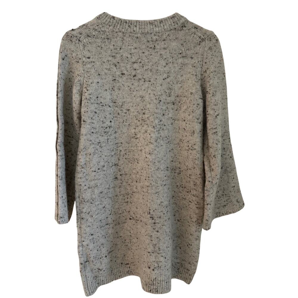 Madewell Donegal Wool Blend Sweater Dress Button Sleeve Mini Oatmeal Speckled - Picture 6 of 11